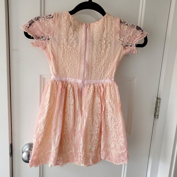 Embroidered Peach Pink Toddler Dress - Picture 5 of 11
